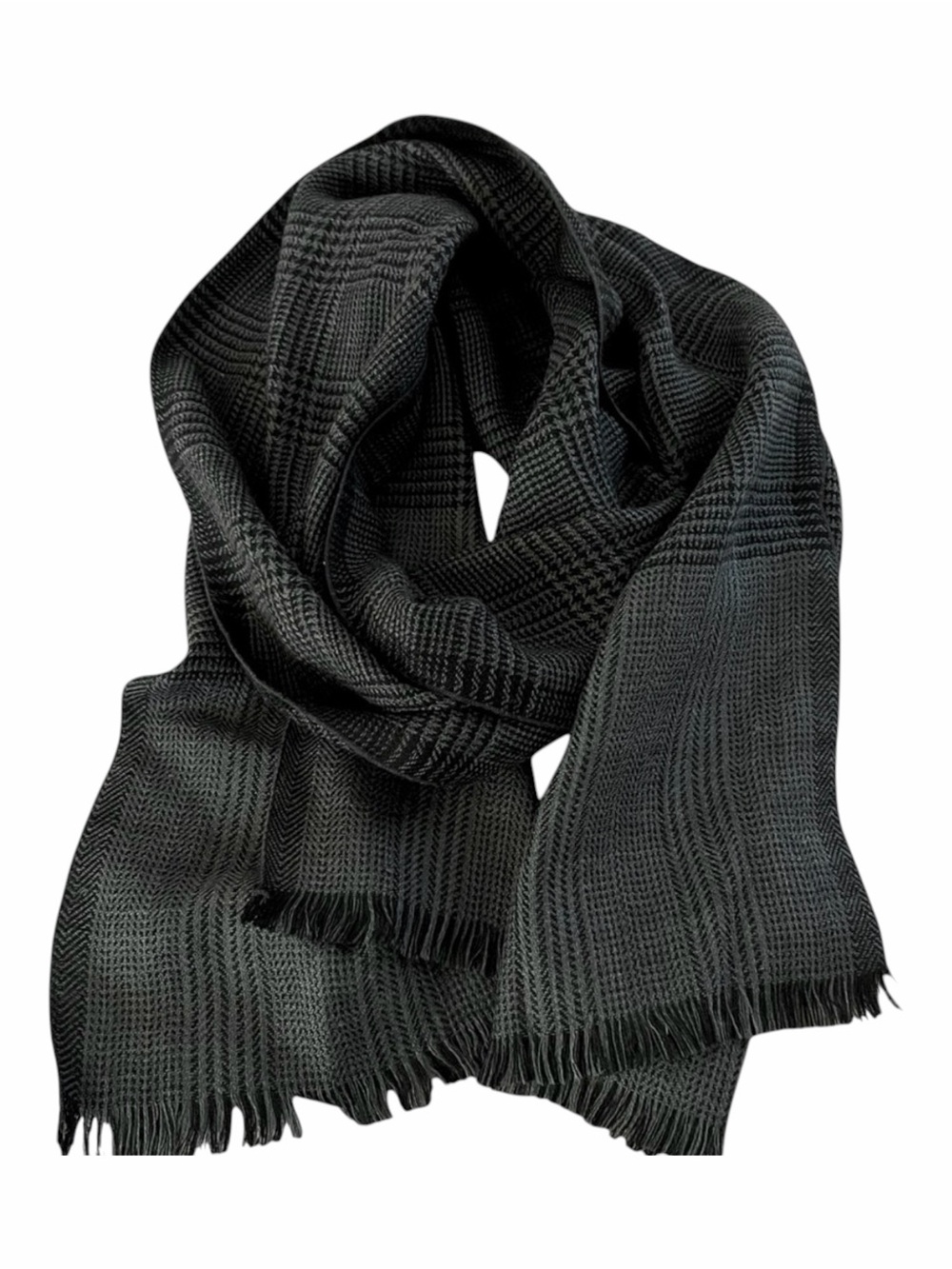 Banana Republic Black Scarf with Fringed Ends